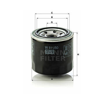 MANN-FILTER Olejový filter W811/80