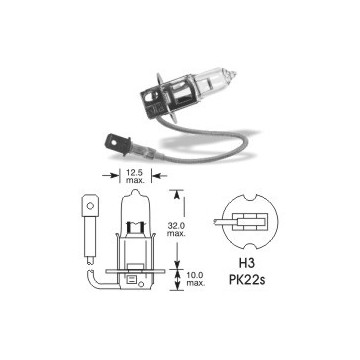 QLUX H3 12V 55W, Pk22s (453QLUX), 1ks 